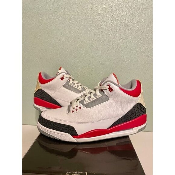 JORDAN 3 RETRO FIRE RED 2007 Mens Sneakers Sz 12 136064-161 White Black NEW main image 10